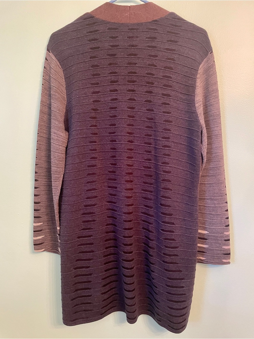 NIC+ZOE Two-Tone Brown Open Front Long Cardigan - Picture 4 of 5
